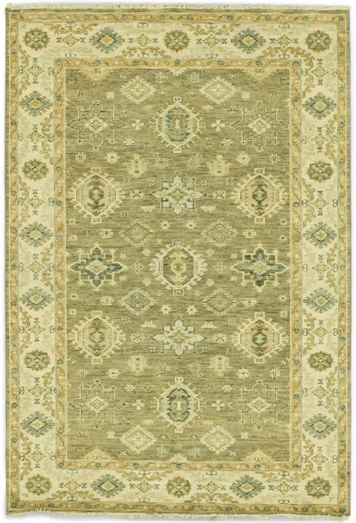 Hand Knotted Area Rug - 6 1  X 8 10 