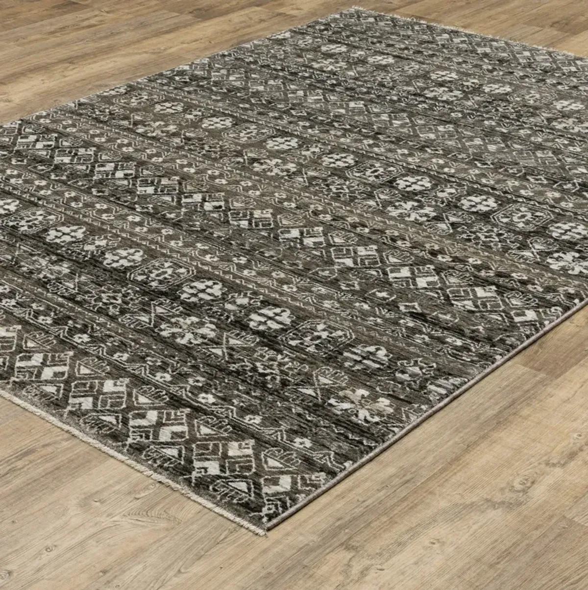 Chamberlain Grey Black Area Rug - 5 3  X 7 6 