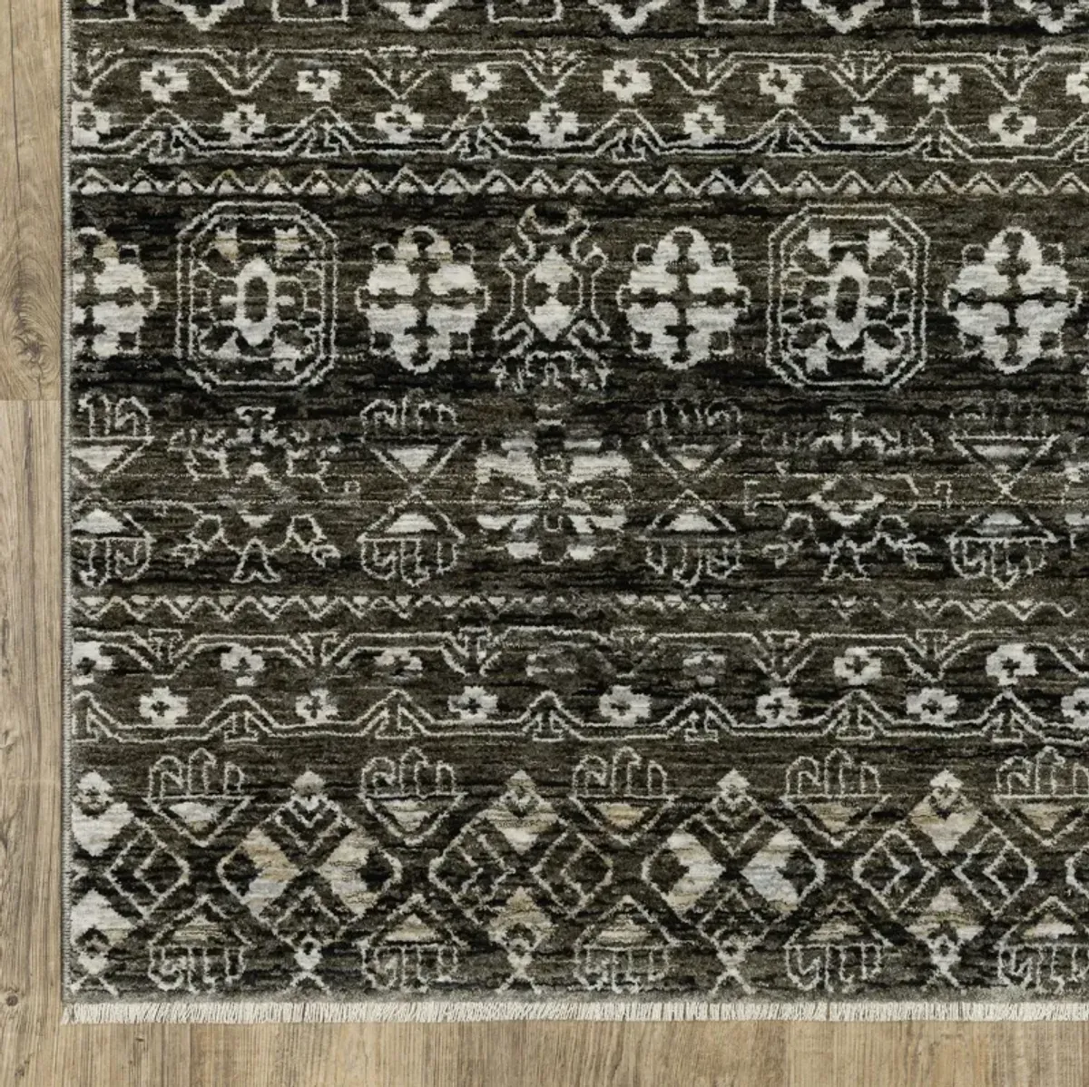 Chamberlain Grey Black Area Rug - 5 3  X 7 6 