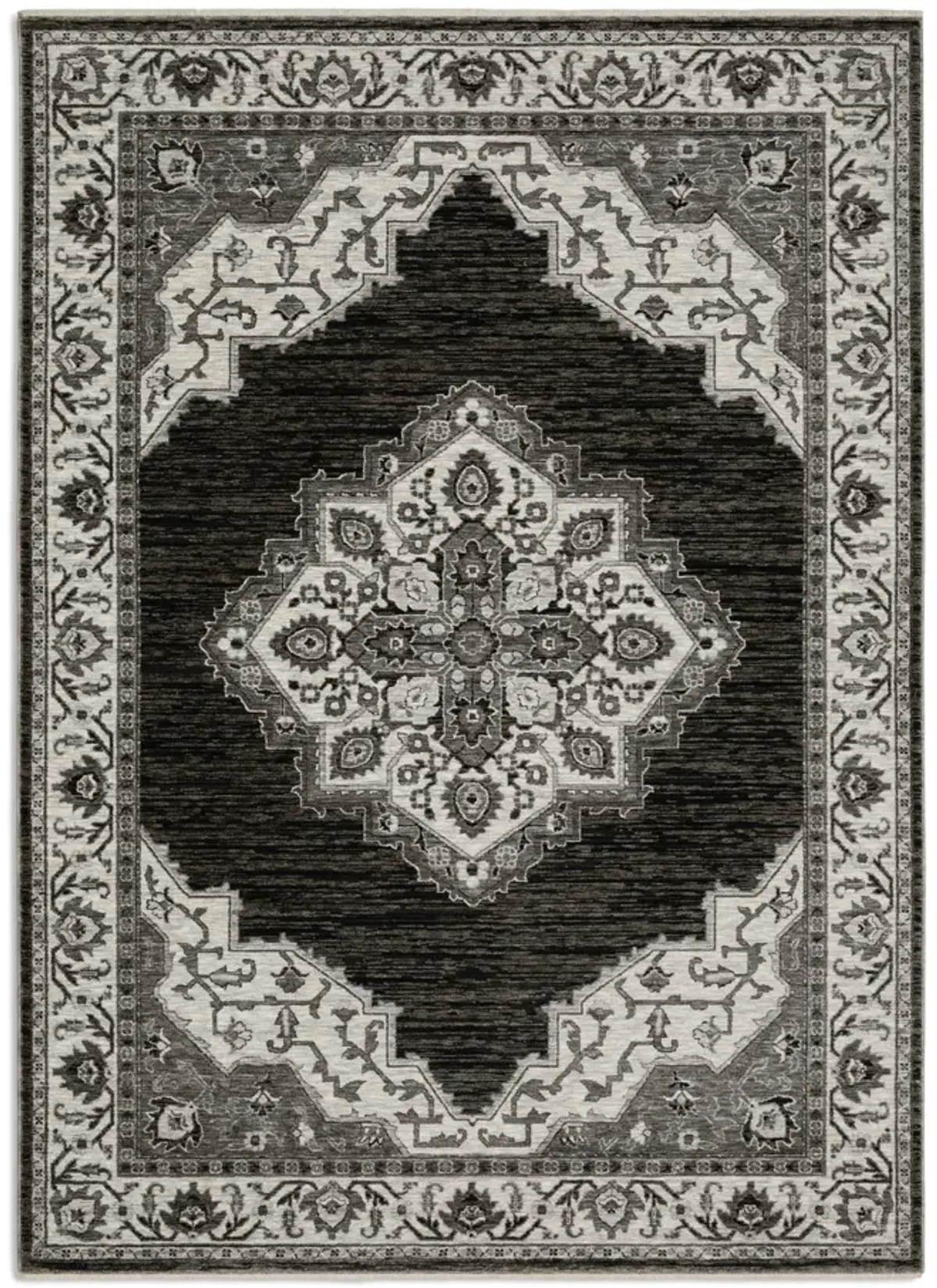 Chamberlain Charcoal Ivory Area Rug - 5 3  X 7 6 