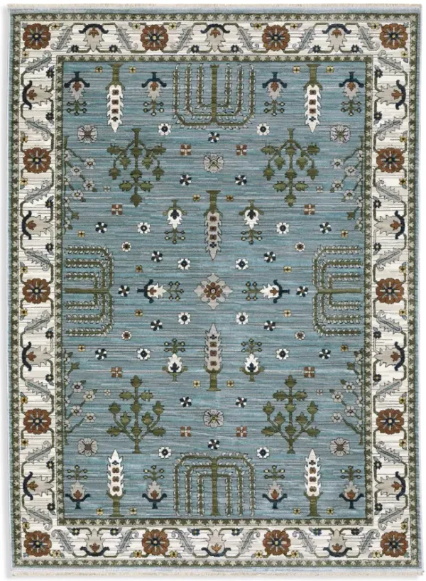 Keira Blue Green Area Rug - 5 3  x 7 6 