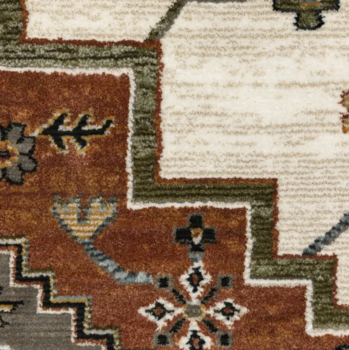 Keira Rust Ivory Area Rug - 5 3  X 7 6 