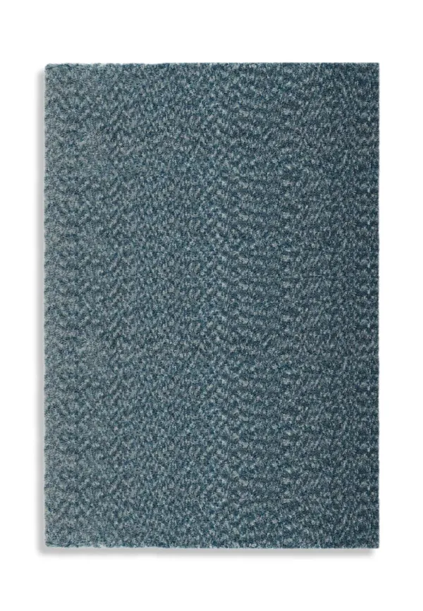 Lisbon Caribbean Blue Shag Area Rug - 5 0  x 8 0 