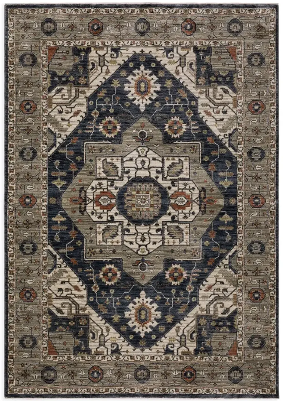 Eliana Brown Blue Area Rug - 5 3  x 7 6 