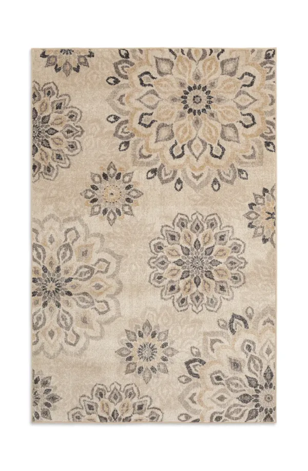 Minerva Asterin Alabaster Area Rug - 5 0  x 7 3 