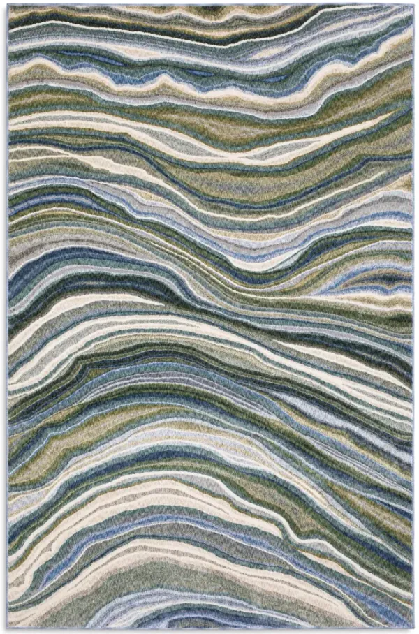 Tisdell Green Blue Area Rug - 5 3  X 7 6 