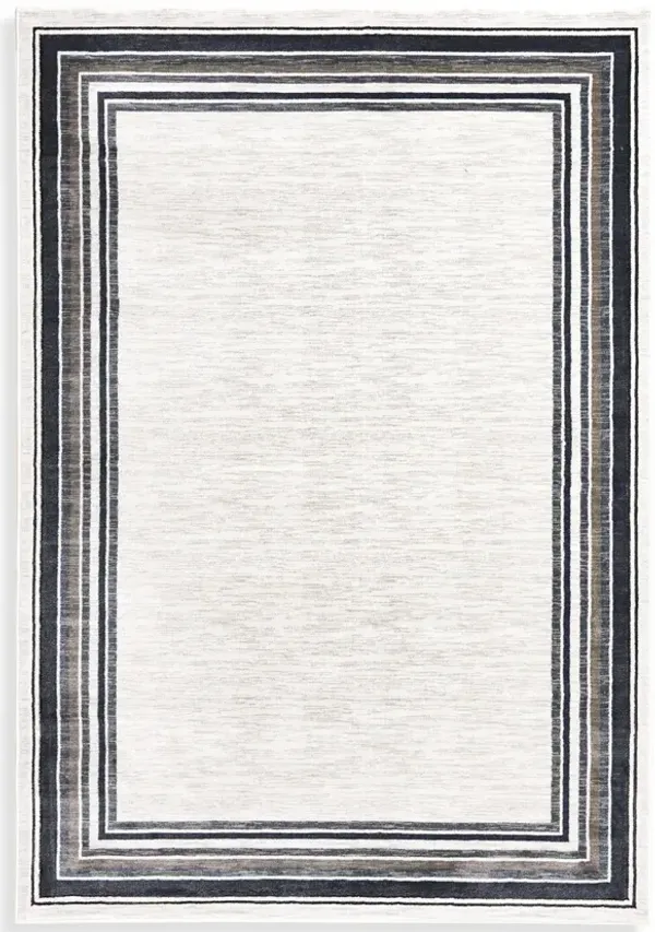 Clearwater Borders Oyster Nightfall Area Rug - 5 3  X 7 7 
