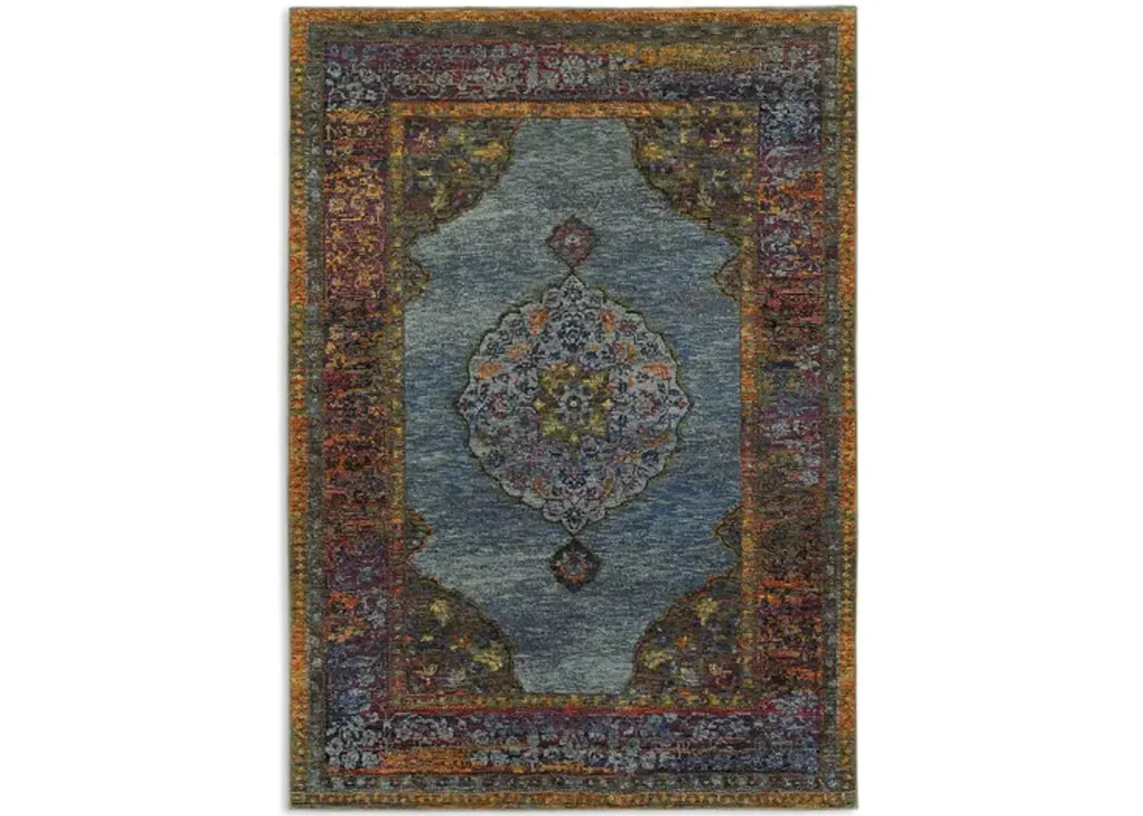 Andorra Blue Multi Area Rug - 6 7  X 9 6 