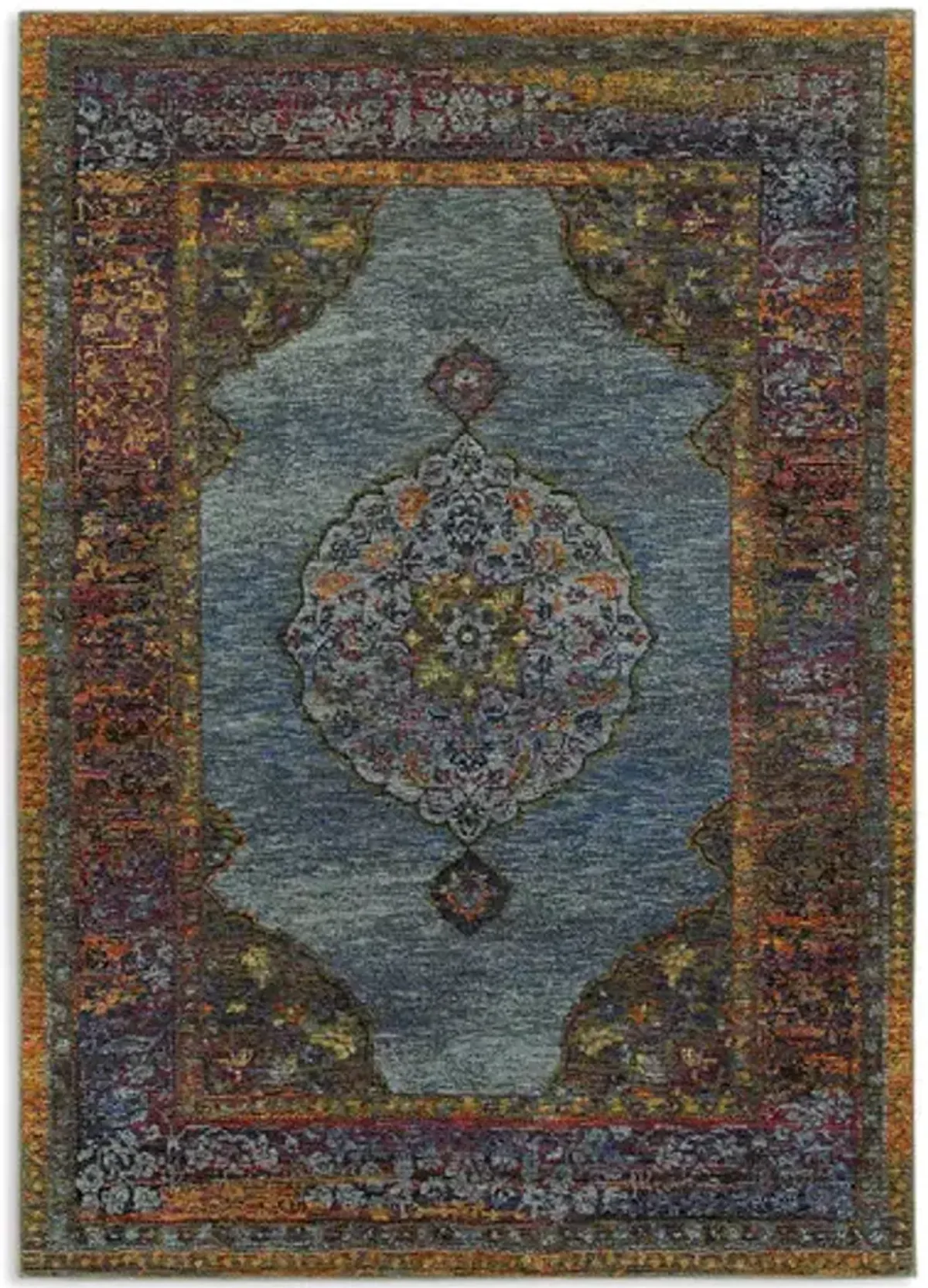 Andorra Blue Multi Area Rug - 6 7  X 9 6 