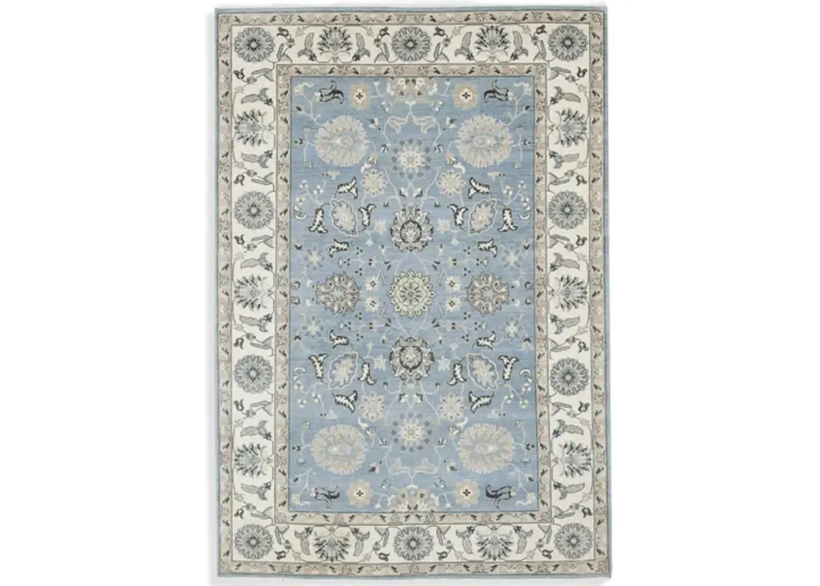 Hand Knotted Area Rug - 6 1  X 8 10 