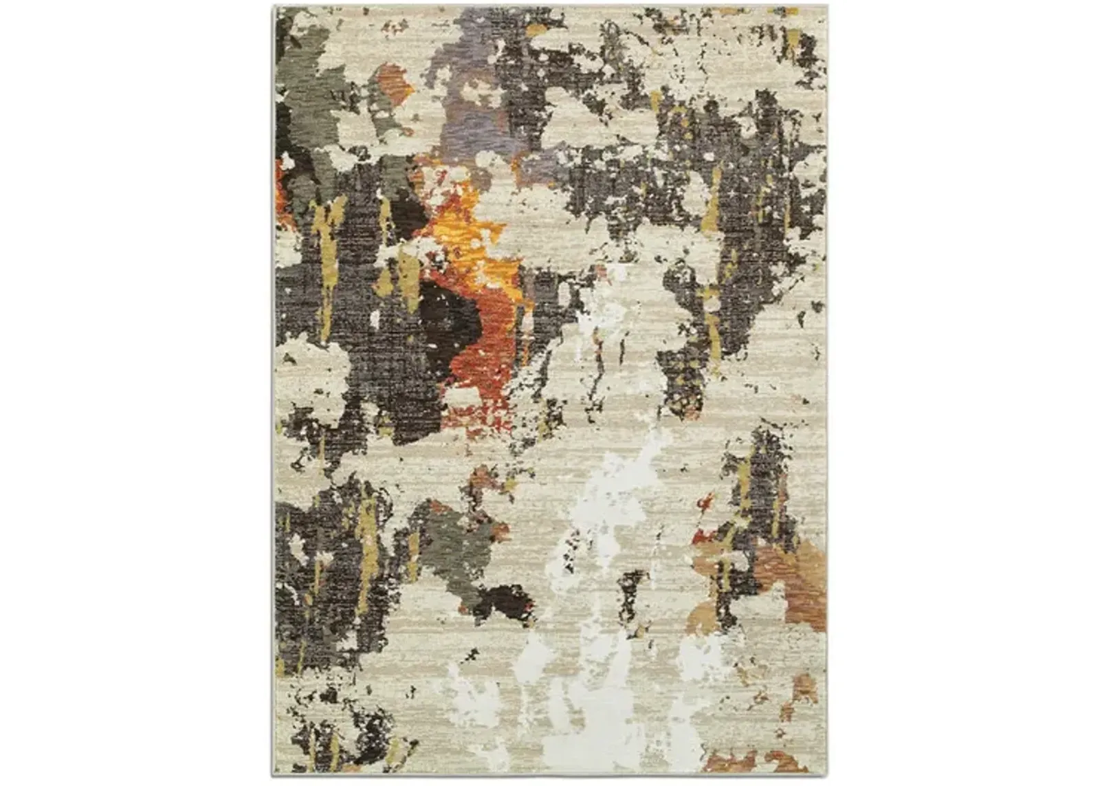 Evolution Vanilla Pewter Area Rug - 6 7  X 9 6 