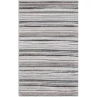 Cascade Grey Stripe 6 6  X 9 6  Area Rug