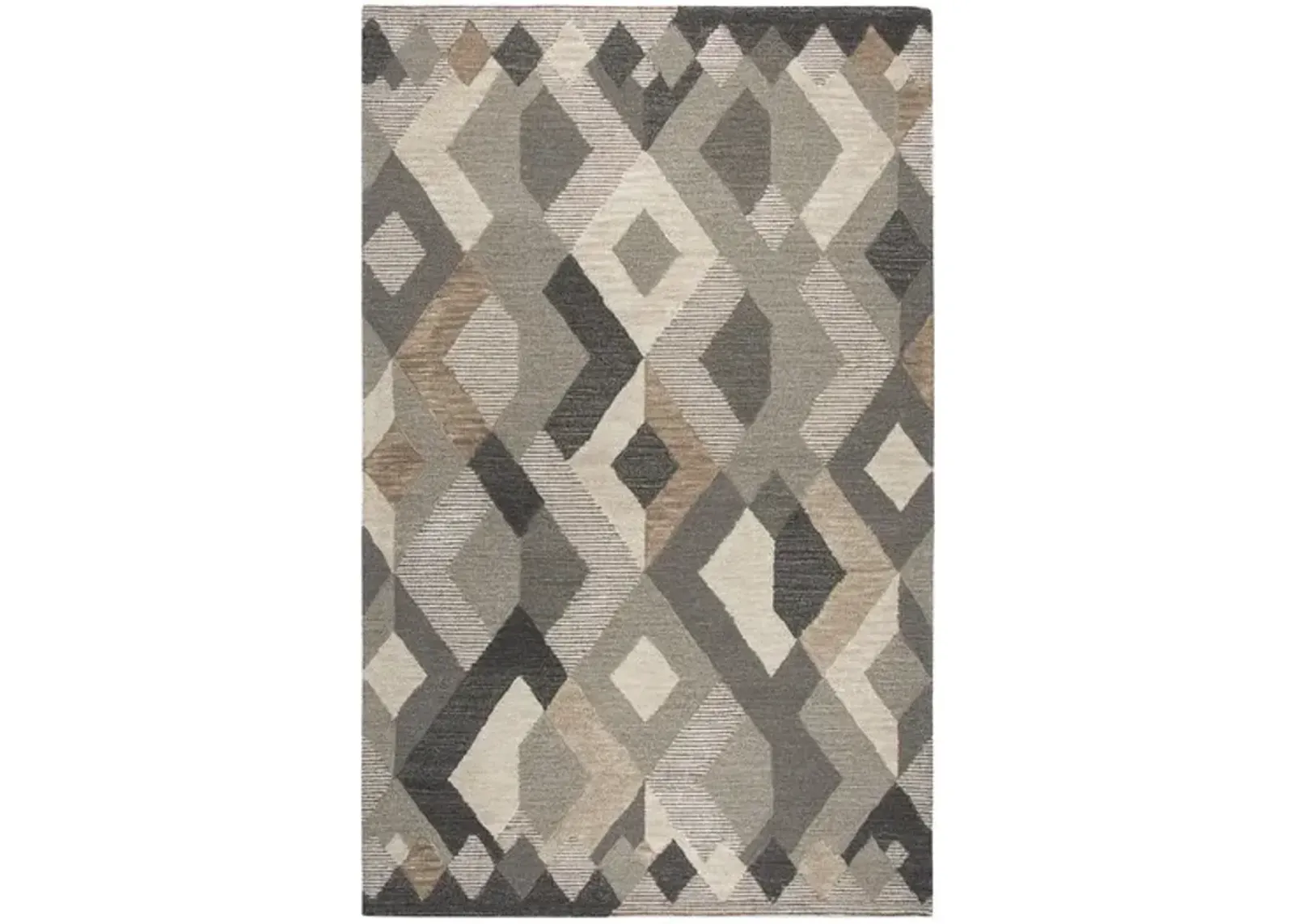 Idyllic Geometric Brown Area Rug