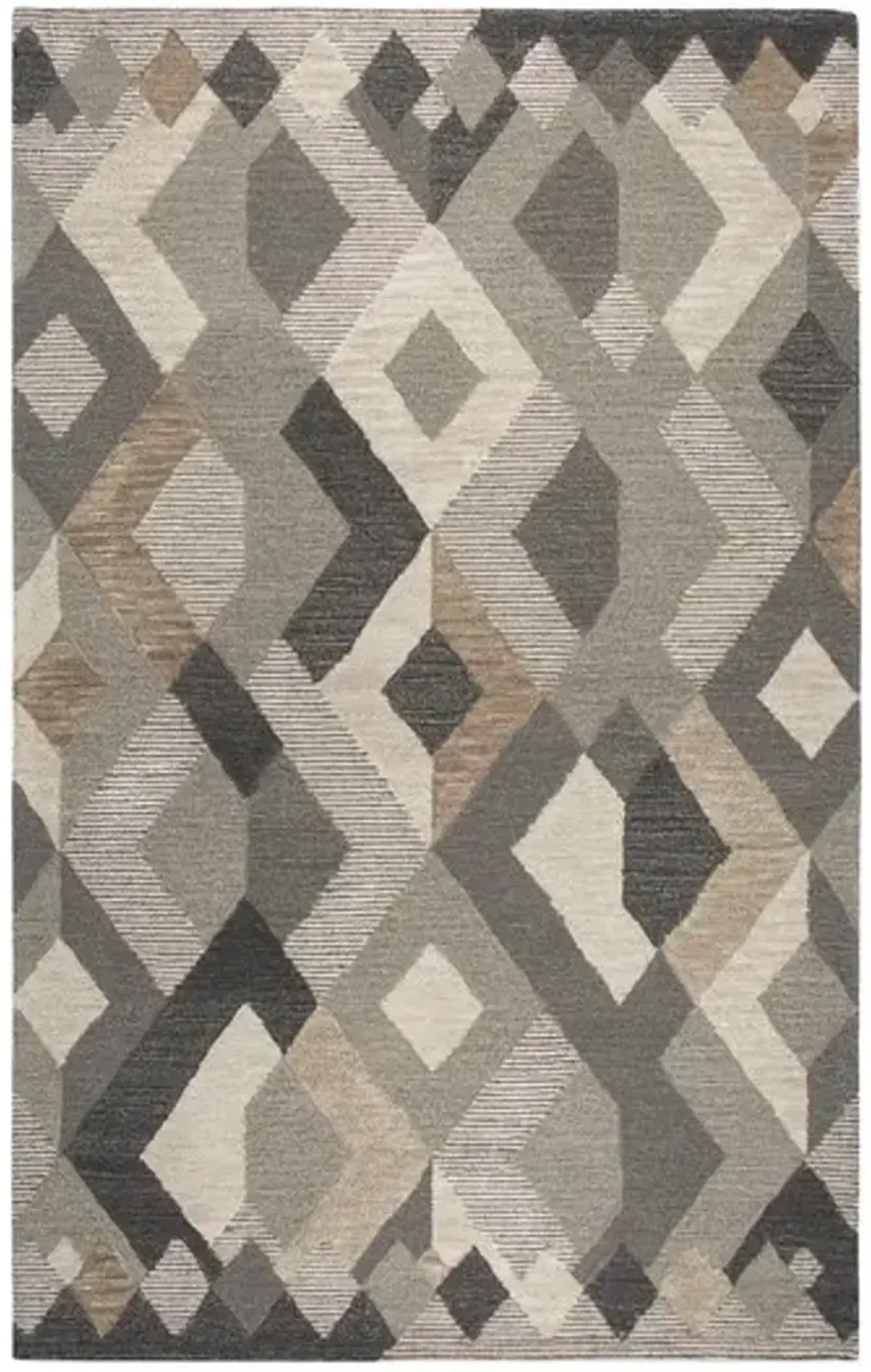 Idyllic Geometric Brown Area Rug