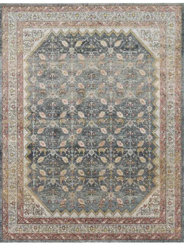 Magnolia Home Graham Blue Persimmon Area Rug - 6 7  x 9 7  
