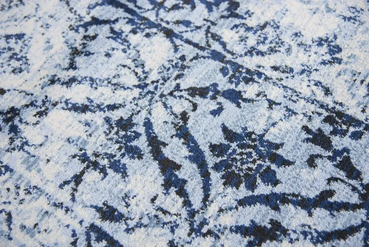 Panache Blue Collage Area Rug - 6 7  X 9 6 