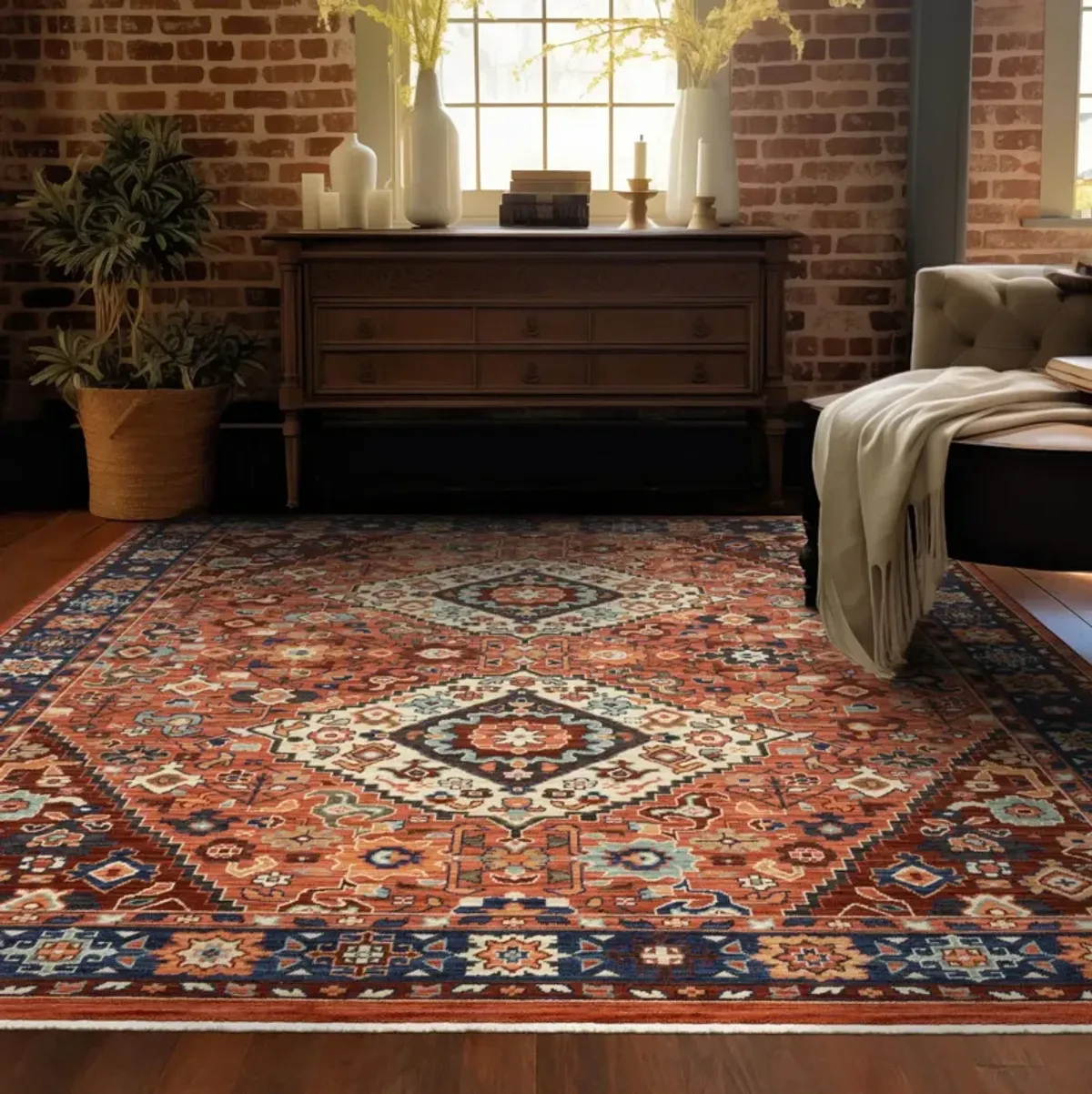 Lilihan Garnet Area Rug - 6 7  X 9 6 