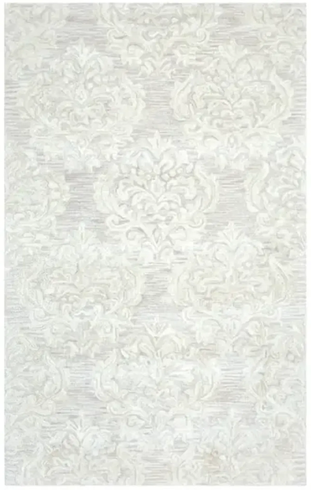 Montane White Damask Area Rug