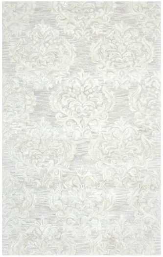 Montane White Damask Area Rug