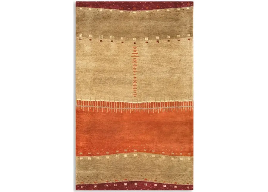 Montane Red Stripes Area Rug - 6 0  X 9 0 