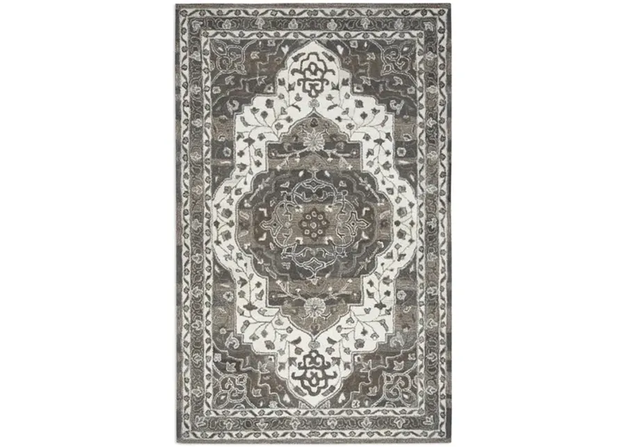 Montane Dark Grey Medallion Area Rug - 6 0  X 9 0 