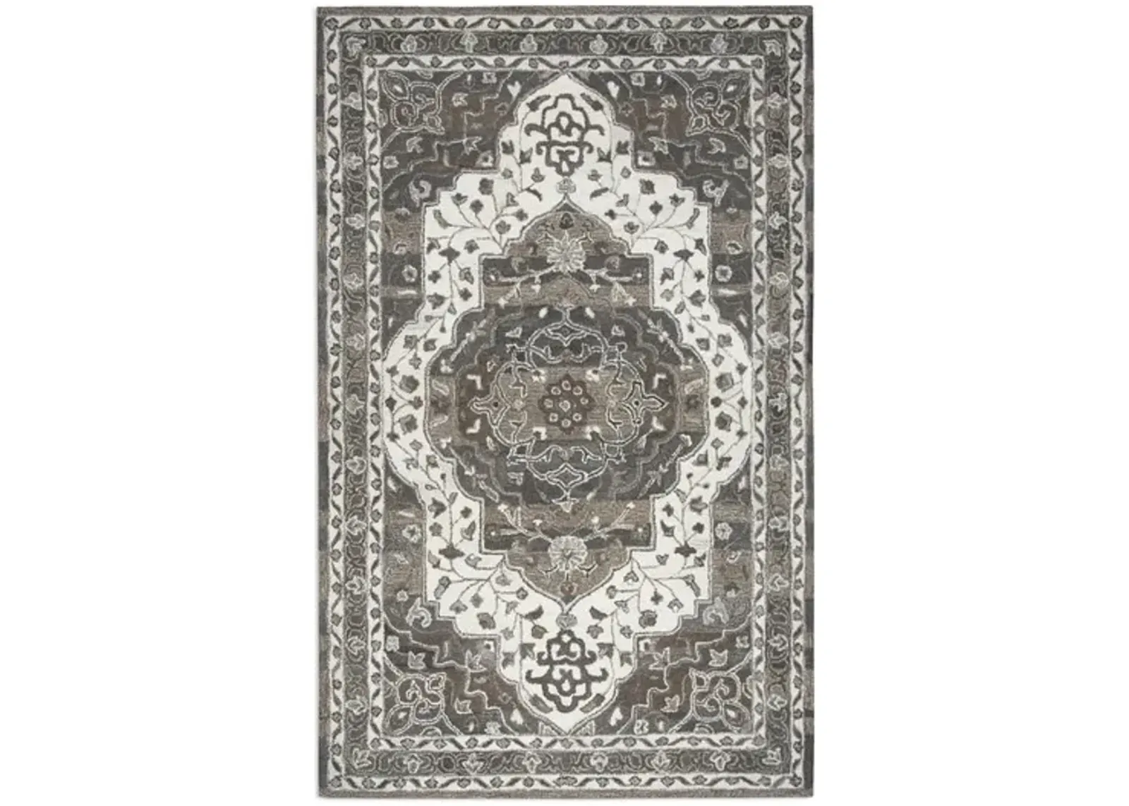 Montane Dark Grey Medallion Area Rug - 6 0  X 9 0 