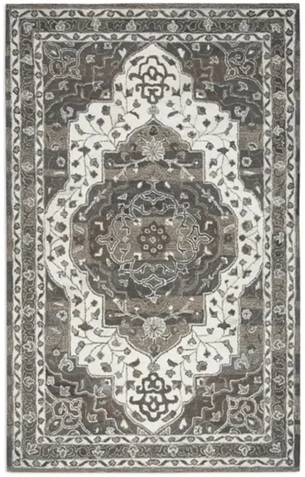 Montane Dark Grey Medallion Area Rug - 6 0  X 9 0 