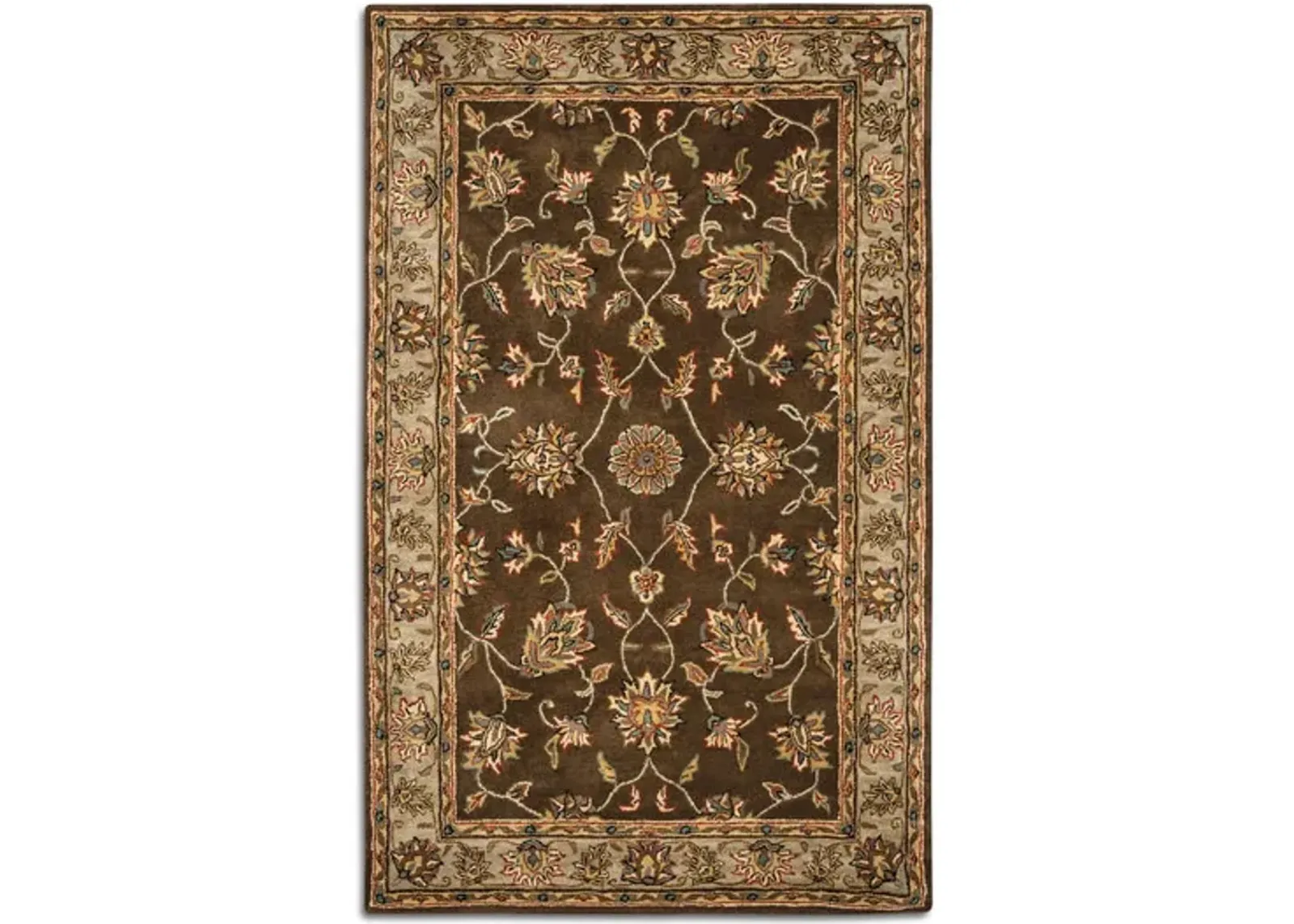 Montane Brown Traditional Border Area Rug - 6 0  X 9 0 