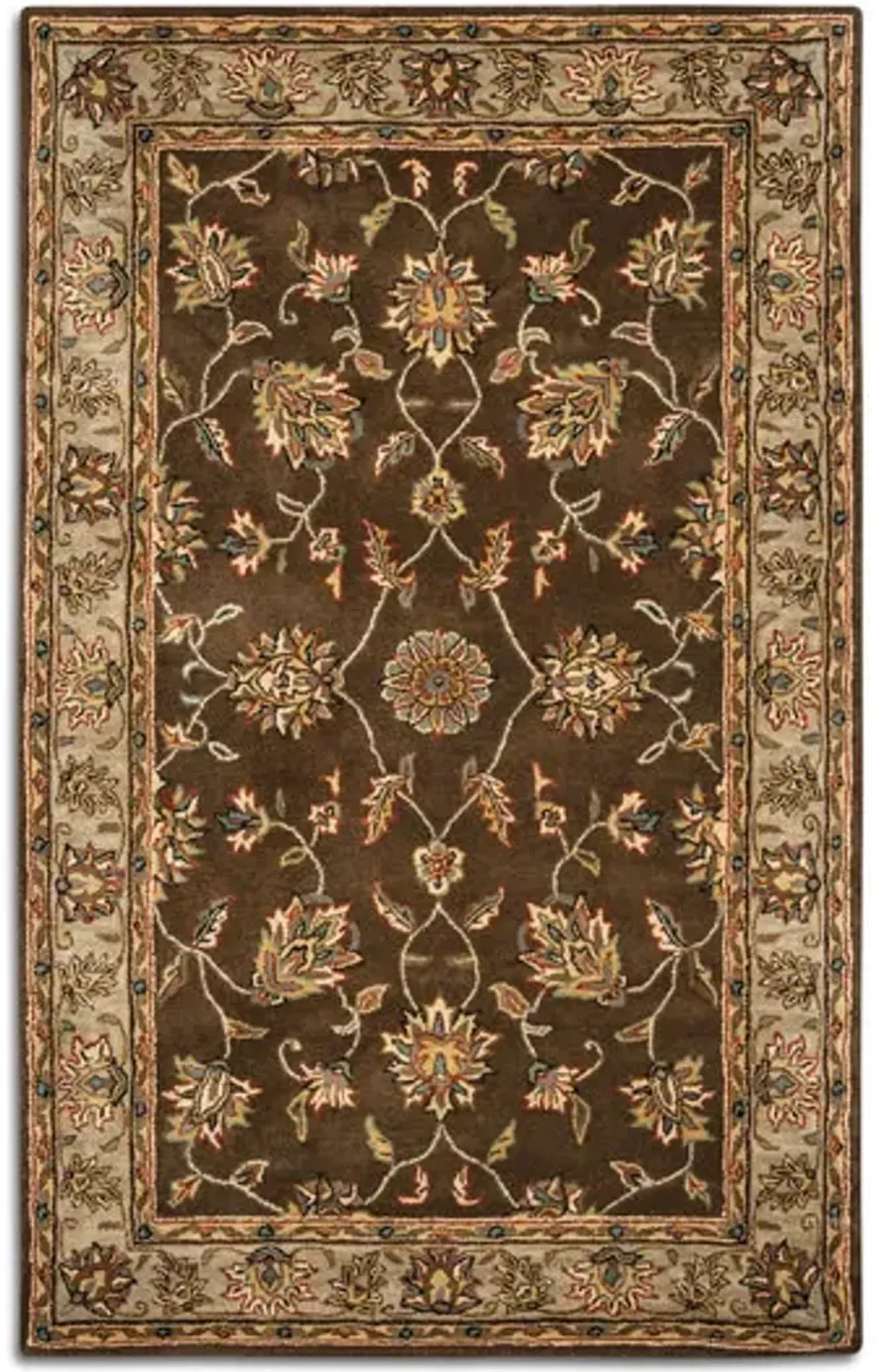 Montane Brown Traditional Border Area Rug - 6 0  X 9 0 