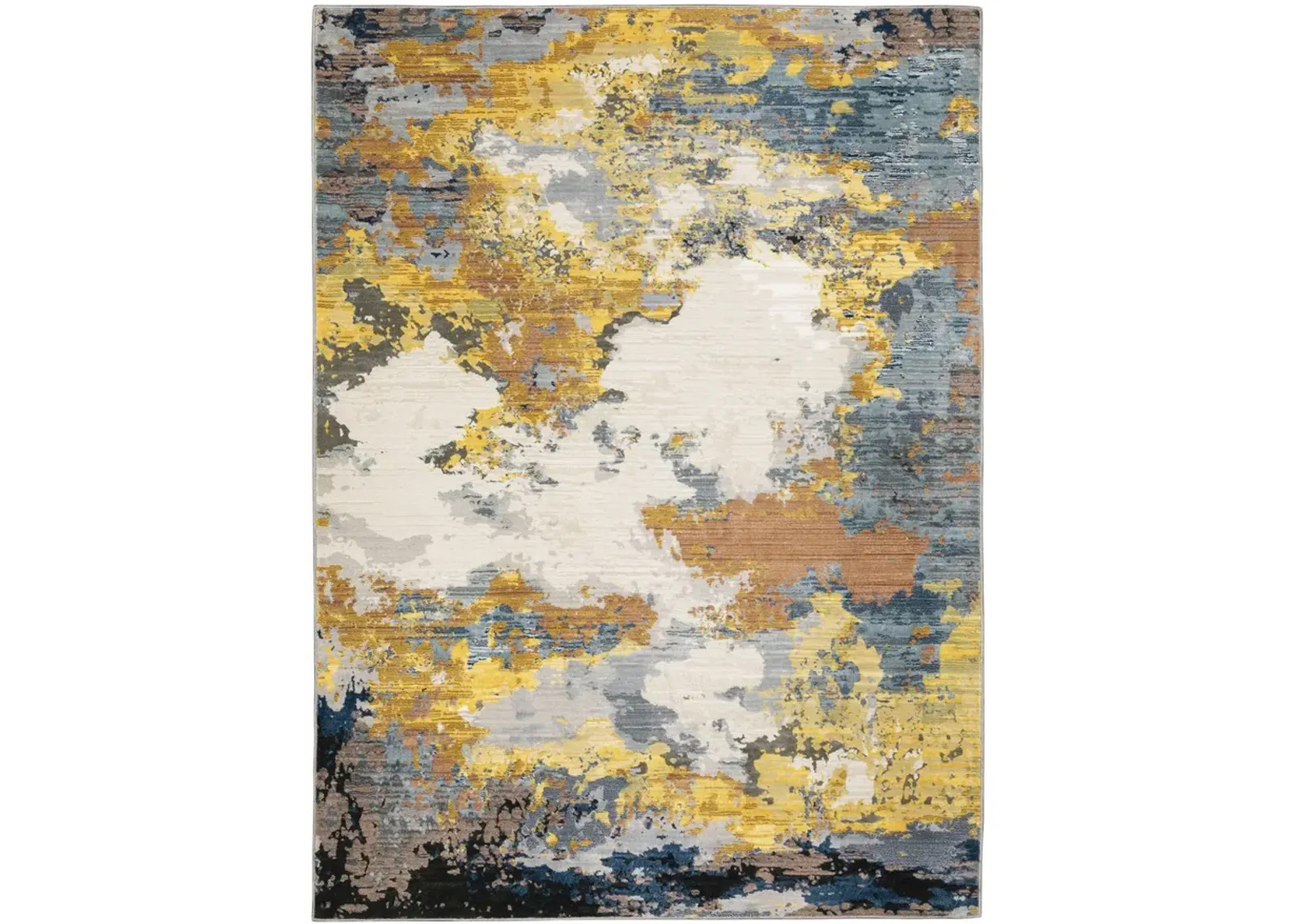 Caravan Gold Abstract Area Rug - 5 3  X 9 6 