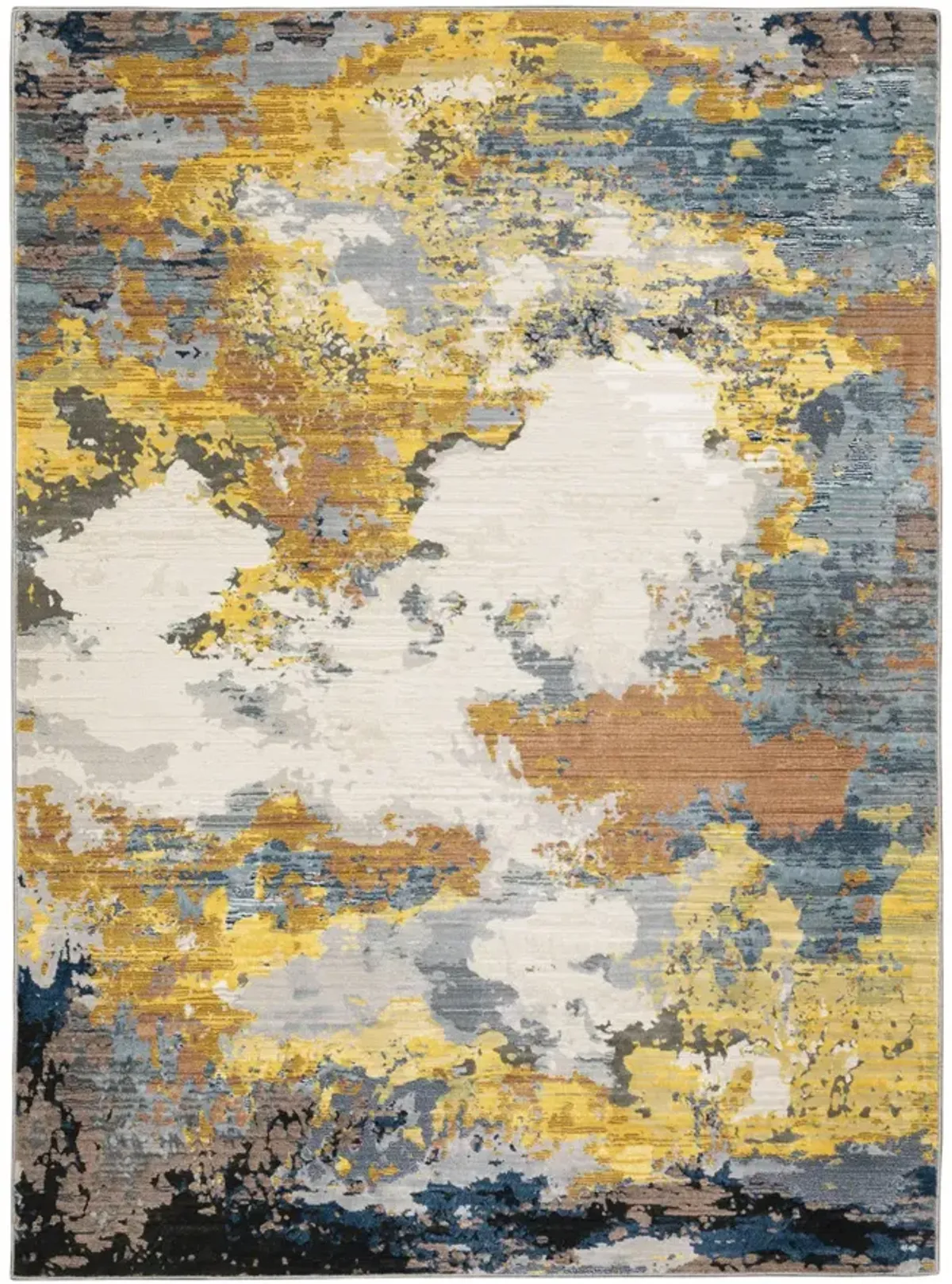 Caravan Gold Abstract Area Rug - 5 3  X 9 6 