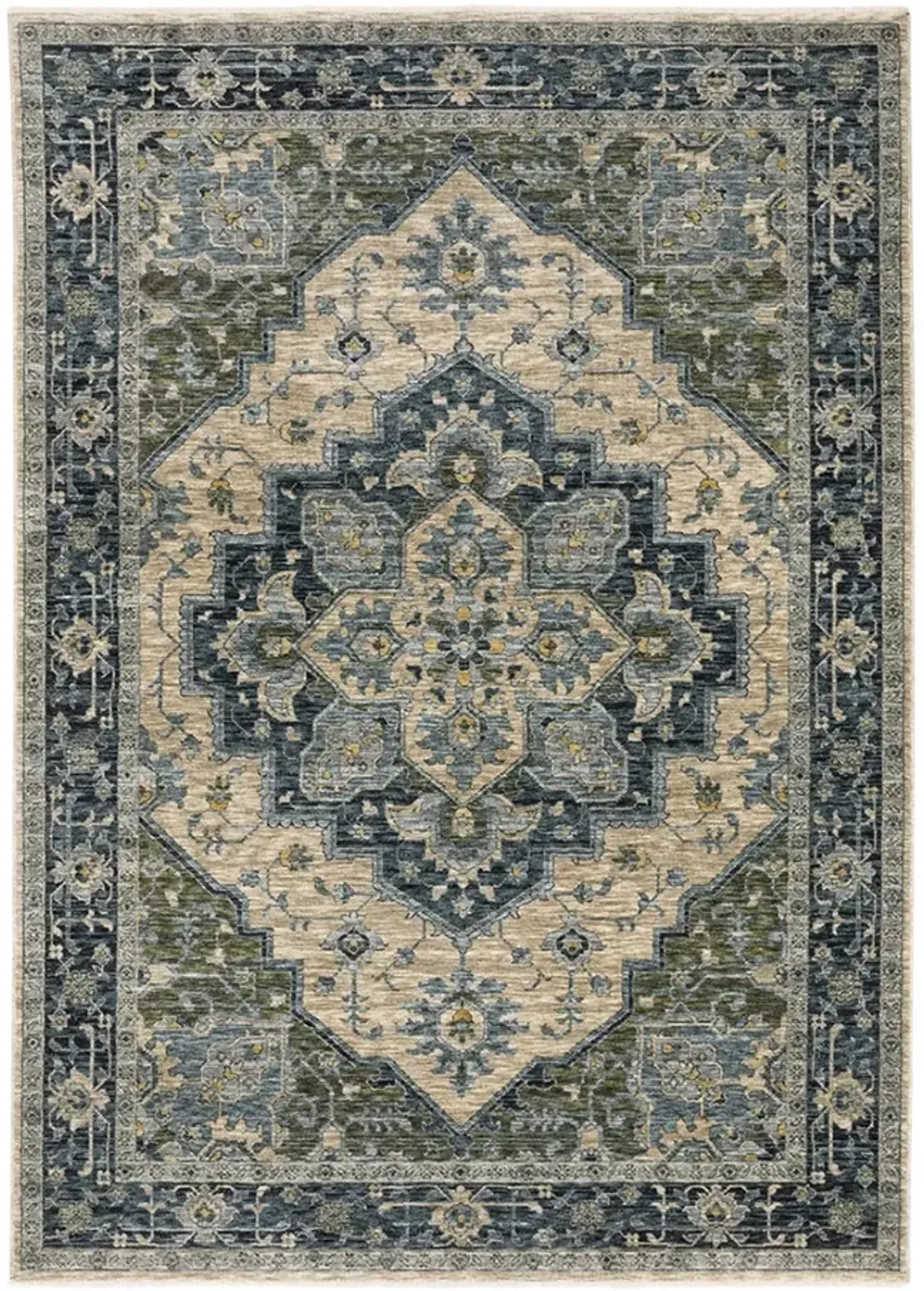 Aberdeen Medallion Blue Area Rug - 6 7  x 9 6   