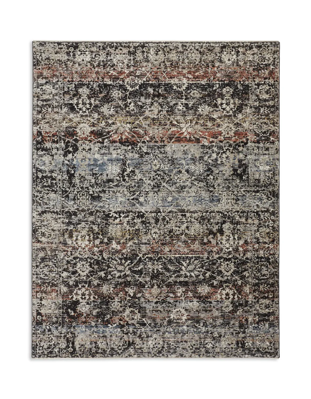 Caprio Blue Rust Area Rug - 6 7  x 9 6   