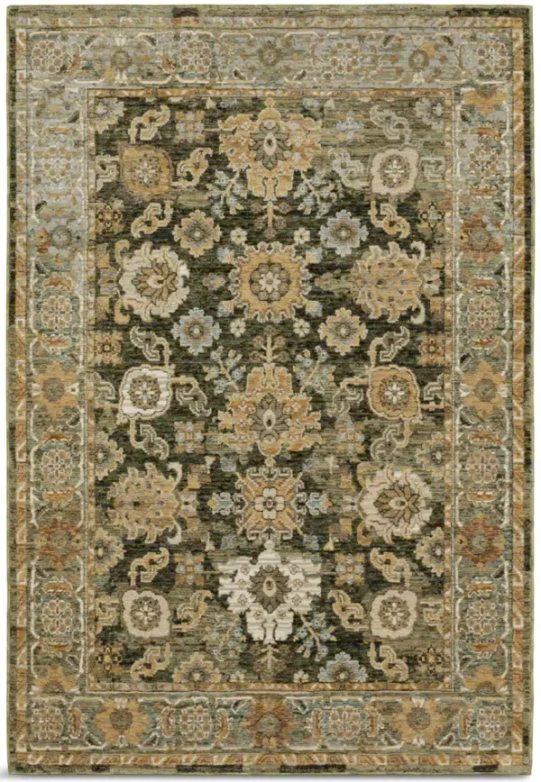 Andorra Green Gold Area Rug - 6 7  X 9 6 