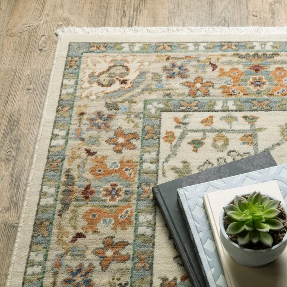 Lucca Ivory Multi 6 7  x 9 6  Area Rug