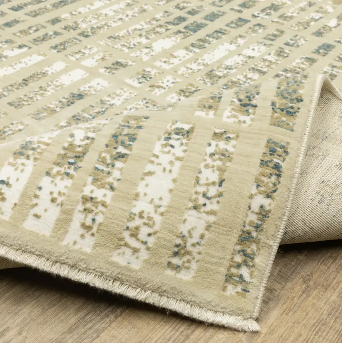 Reed Ivory Blue 6 7  X 9 6  Area Rug