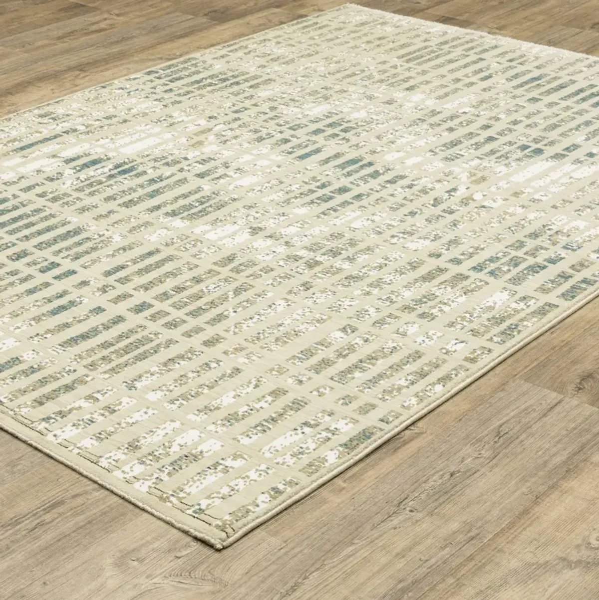 Reed Ivory Blue 6 7  X 9 6  Area Rug