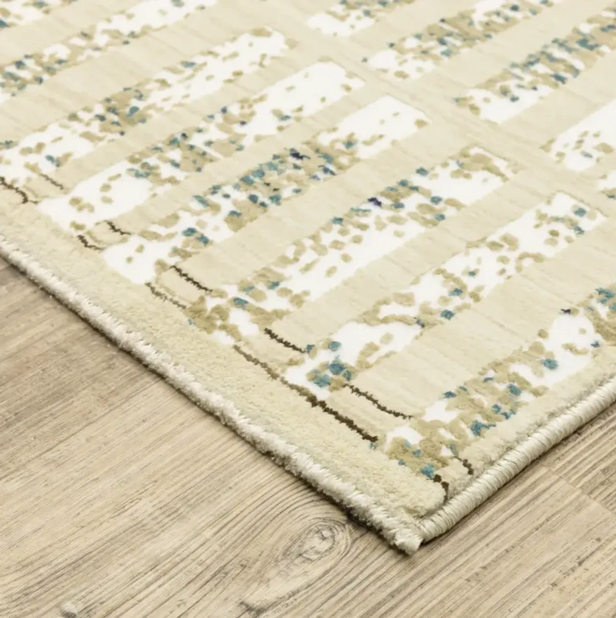 Reed Ivory Blue 6 7  X 9 6  Area Rug