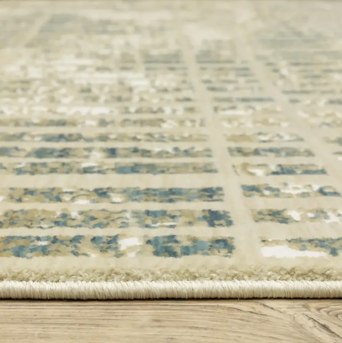 Reed Ivory Blue 6 7  X 9 6  Area Rug