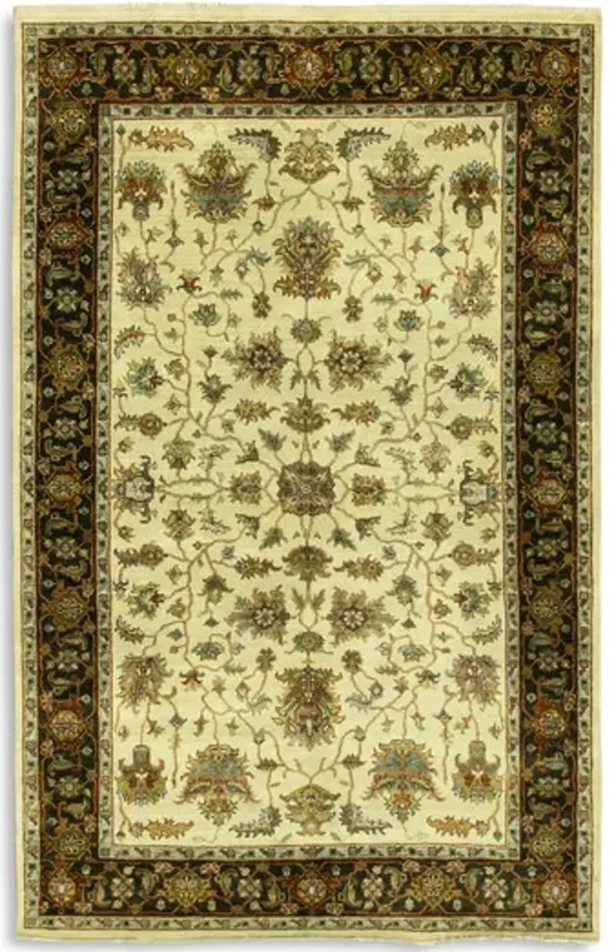 Hand Knotted Area Rug - 5 7  x 8 6 