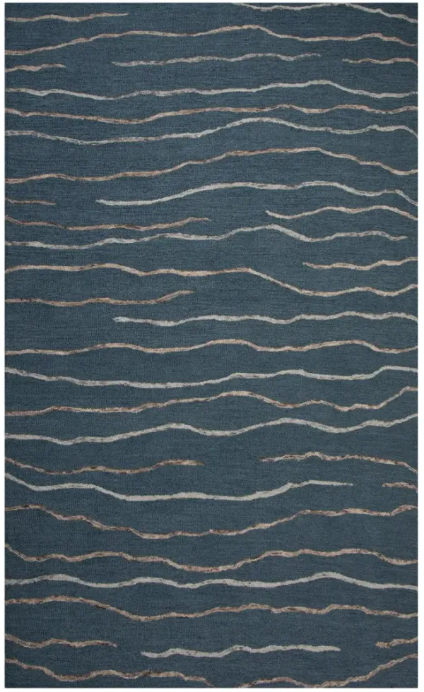 Montane 2 Squiggle Blue Area Rug - 6 0  X 9 0