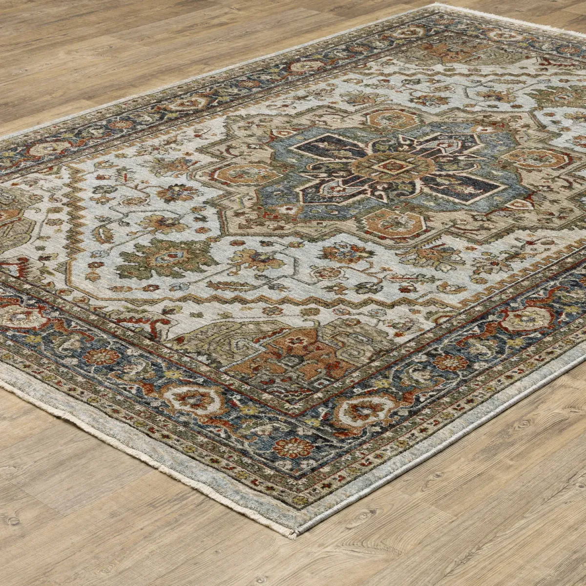 Aberdeen Medallion Ivory Area Rug - 6 7  X 9 6 