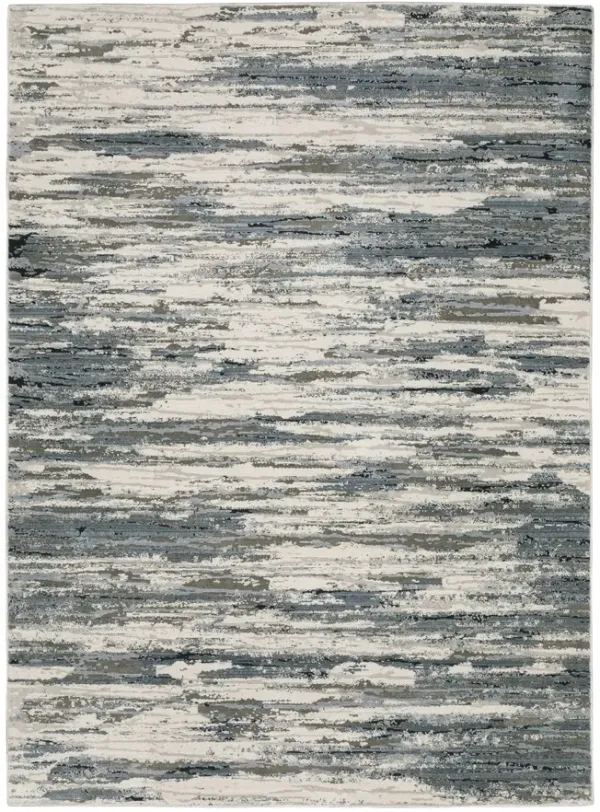 Caravan Beige Blue Area Rug - 6 7  X 9 6 