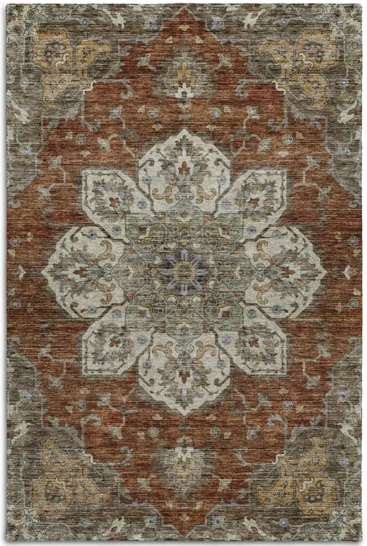 Silk Road Paprika Washable Area Rug - 6 6  X 9 6 