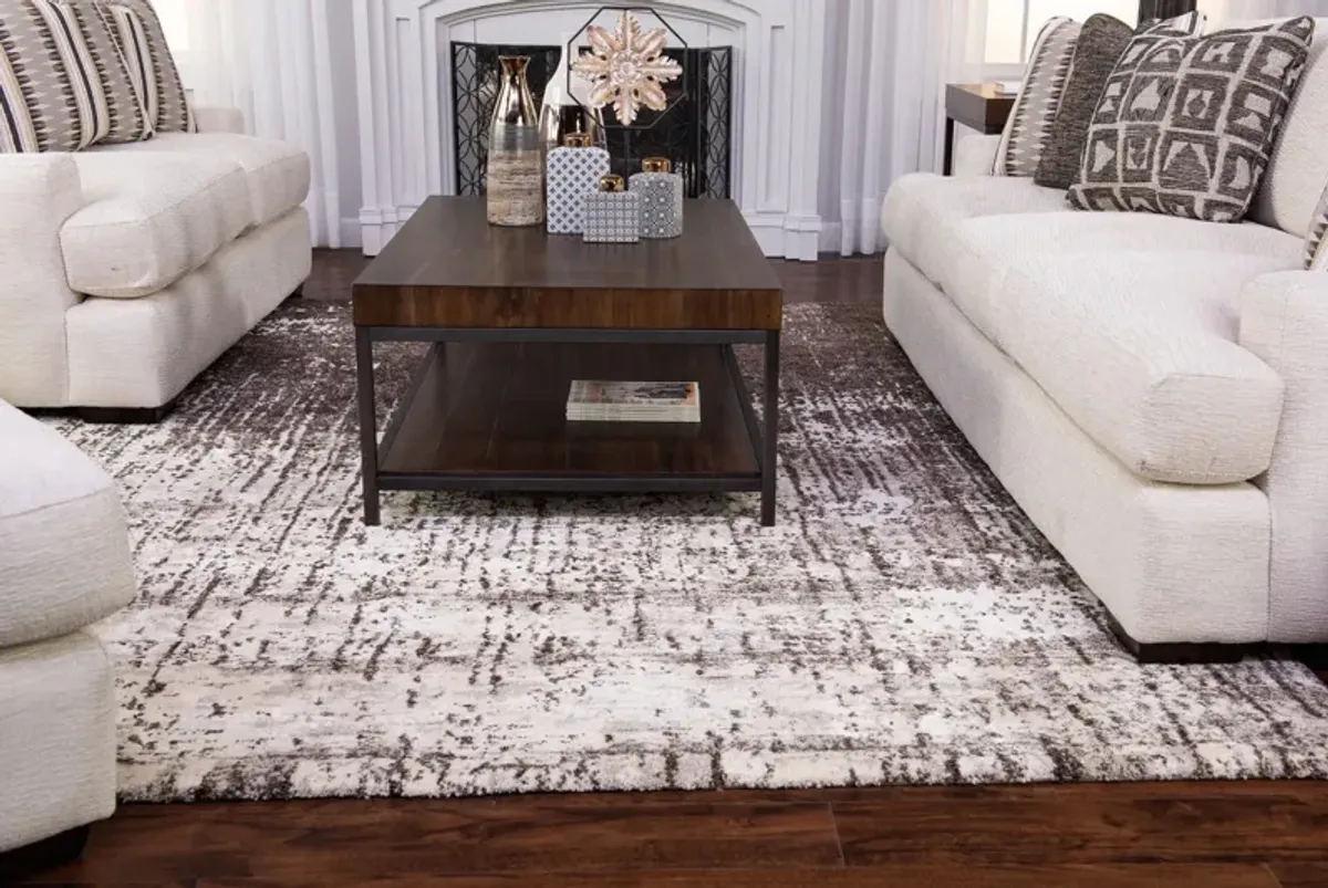 Viera Ivory Brown Area Rug - 5 3  X 7 7 