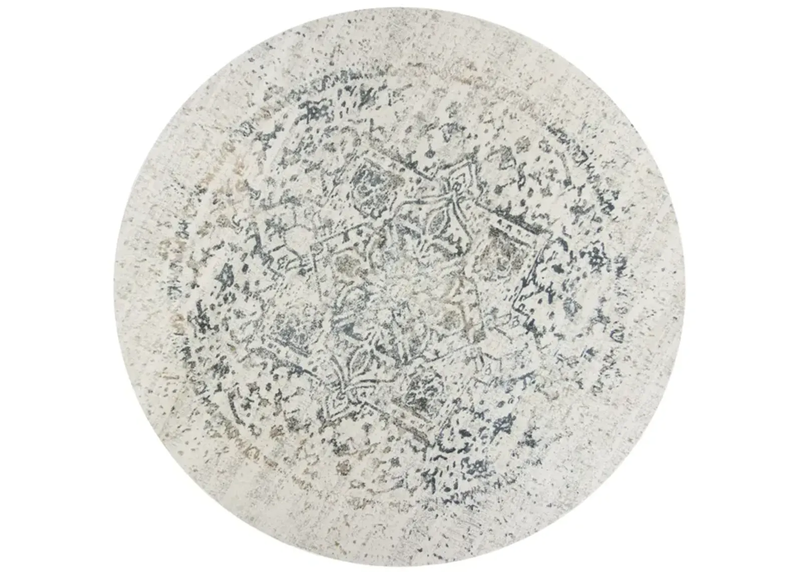 Generations Ivory Grey Area Rug - 7 7  Round