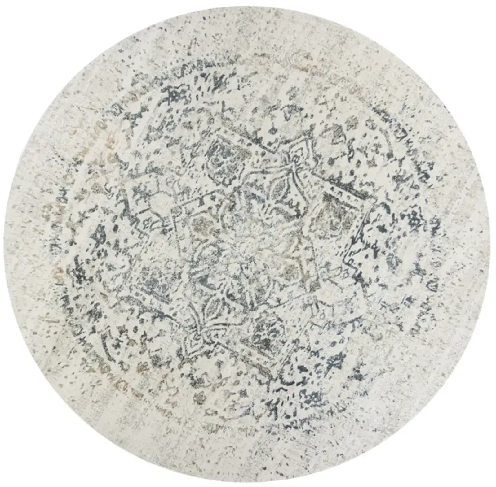 Generations Ivory Grey Area Rug - 7 7  Round