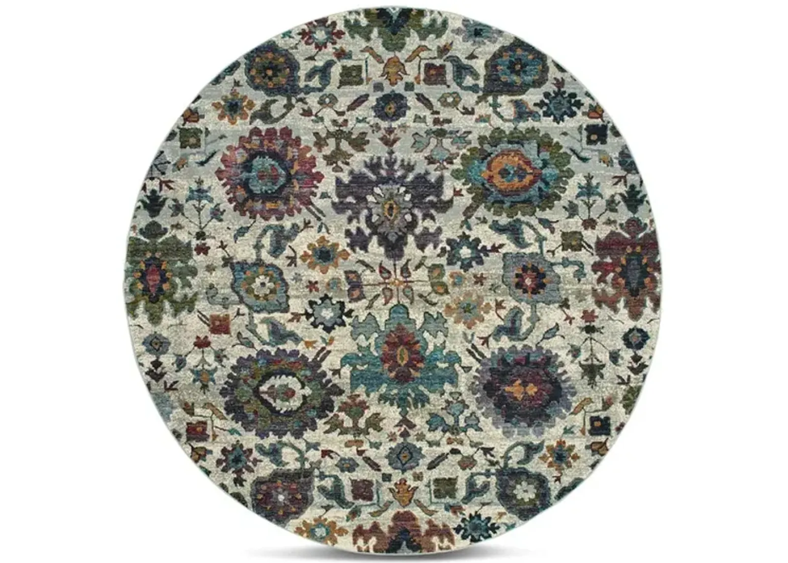 Andorra Cream Area Rug Round - 7 10  x 7 10 