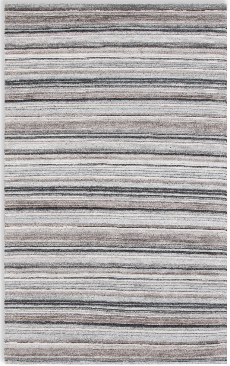 Cascade Grey Stripe 8 0  x 8 0  Round Area Rug