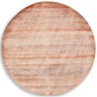 Indore Blue Rust Hand Knotted Area Rug - 8  Round